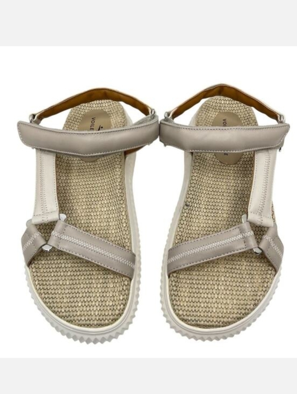 Voile Blanche Lisa Platform sandals size 38 US 8 cream beige Hook-and-loop